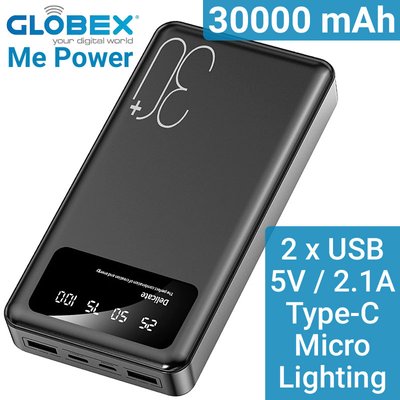 Зовнішній акумулятор GLOBEX Me Power 30000 mAh GLOBEX Me Power 30000 фото